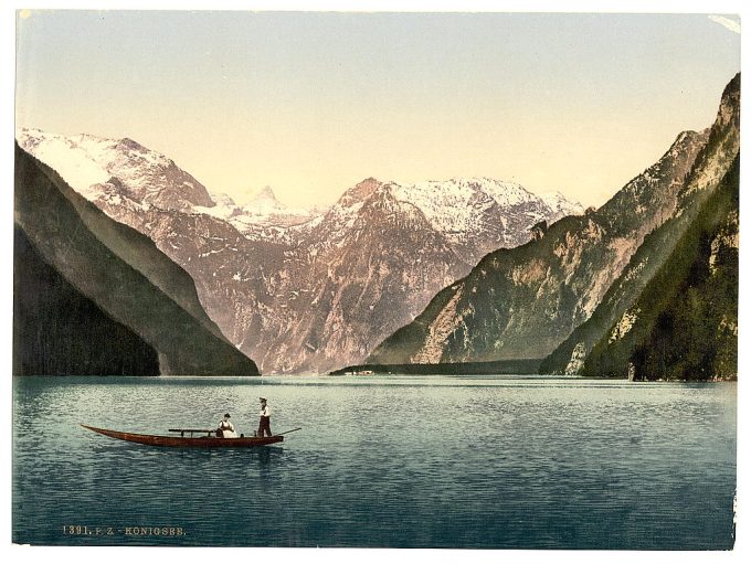 Konigsee, general view, Upper Bavaria, Germany