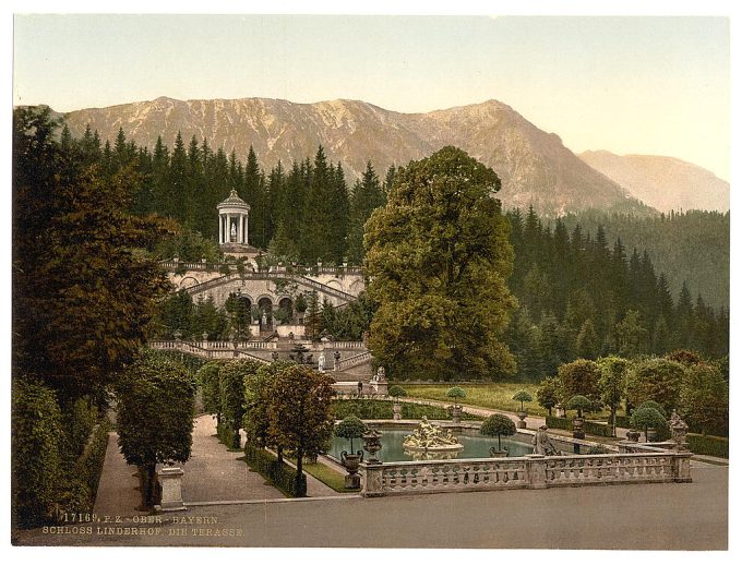 The terrace, Linderhof Castle, Upper Bavaria, Germany