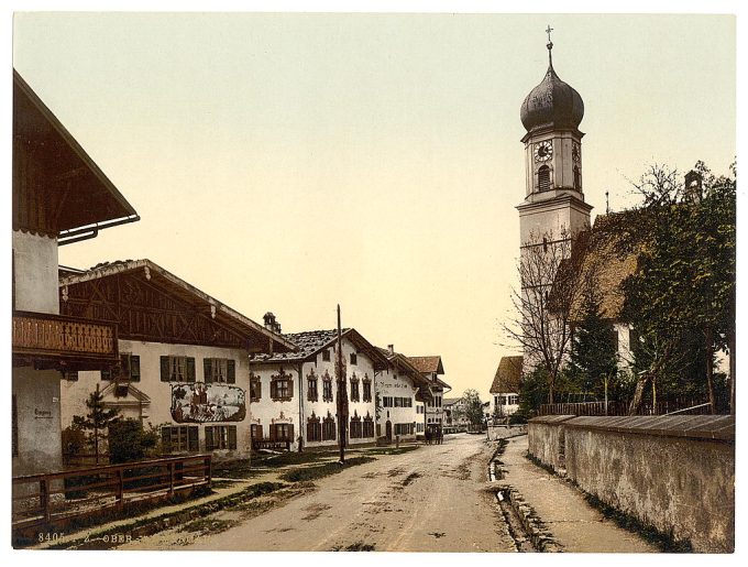 Oberammergau, general view, Upper Bavaria, Germany