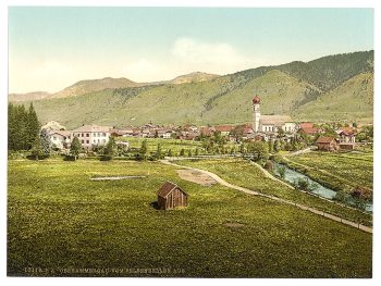 Oberammergau from from Felsenkeller, Upper Bavaria, Germany