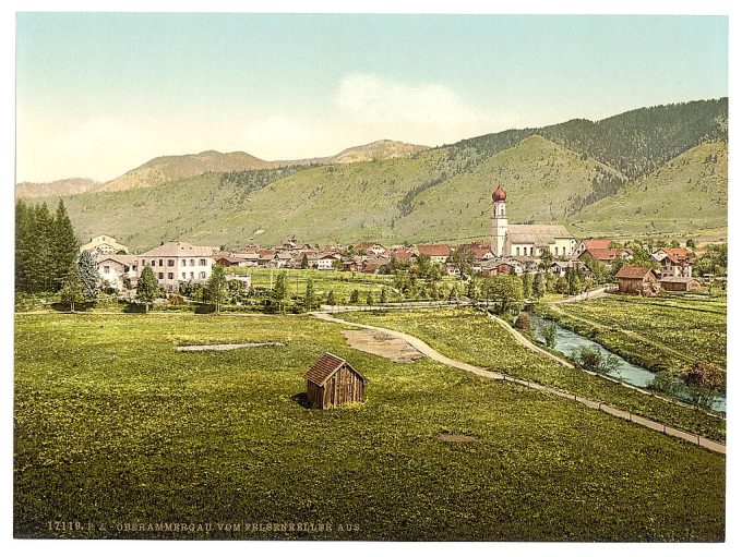 Oberammergau from from Felsenkeller, Upper Bavaria, Germany