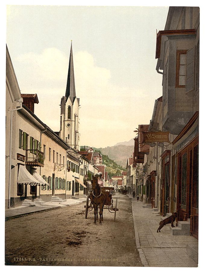 Street scene, Partenkirchen, Upper Bavaria, Germany