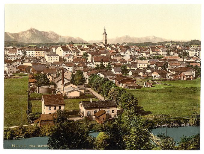 Traunstein, general view, Upper Bavaria, Germany