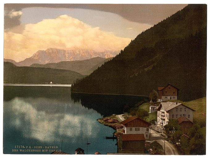 Walchensee with Urfeld, Upper Bavaria, Germany