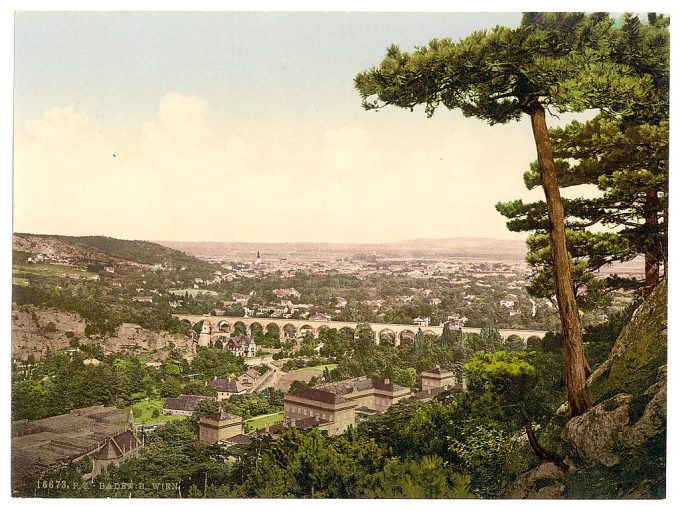 Baden-Baden, general view with castle, Baden, Germany