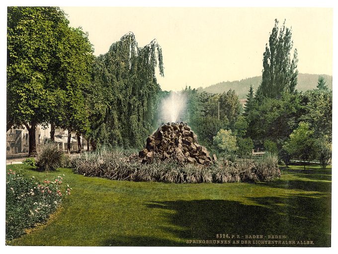 A Fountain in the Allee de Lichtenthal (i.e. Lichtentaler All'ee), Baden-Baden, Baden, Germany