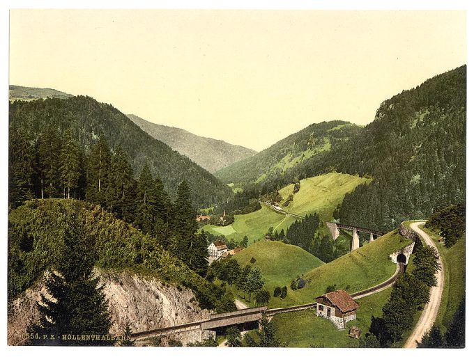 Valley and railway, Hollenthal, Black Forest, Baden, Germany