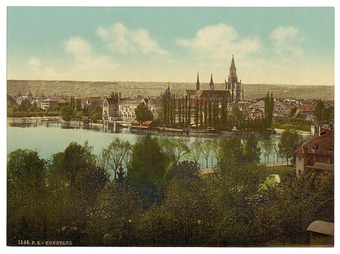 General view from the hotel, Constance (i.e. Konstanz), Baden, Germany