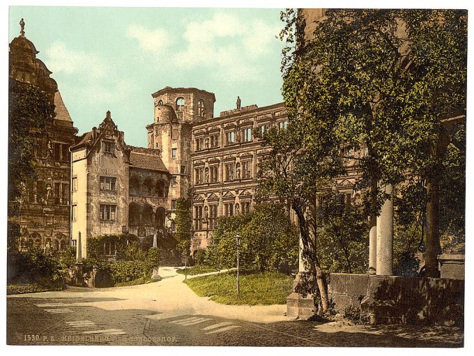 The Castle Yard, Heidelberg, Baden, Germany