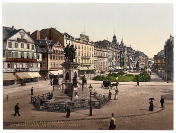 Goethe's Place and Goethe-Gutenburg Monument, Frankfort on Main (i.e. Frankfurt am Main), Germany