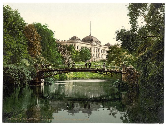 Scene in the Botanical Gardens with Director of Customs Building, Hamburg, Germany