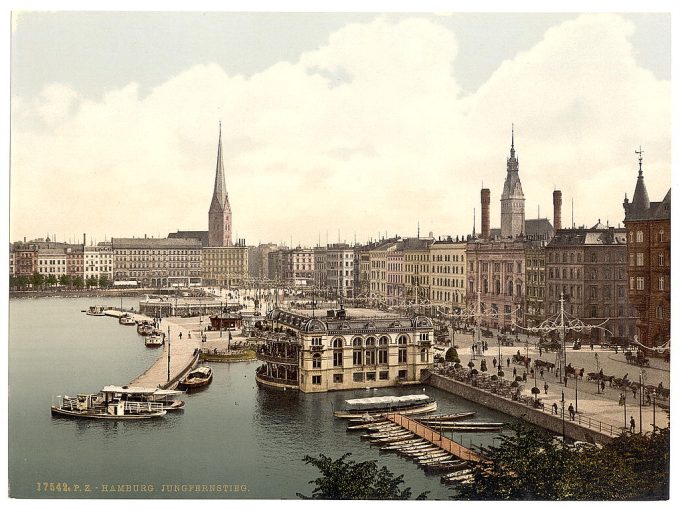 Jungfernsteig from the North, Hamburg, Germany