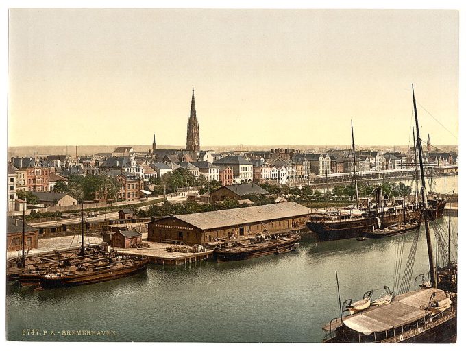 Town from the Lighthouse, Bremerhafen, Hanover (i.e. Hannover), Germany