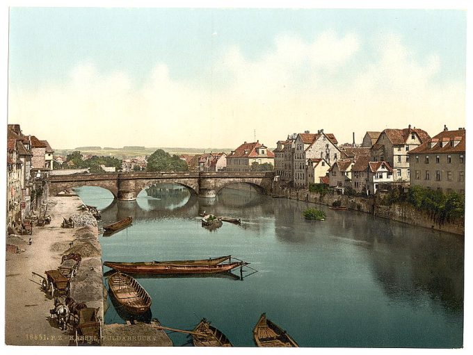 Fulda Bridge, Cassel (i.e., Kassel), Hesse-Nassau, Germany