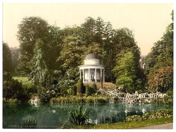 Small temple and aqueduct, Cassel (i.e., Kassel), Hesse-Nassau, Germany