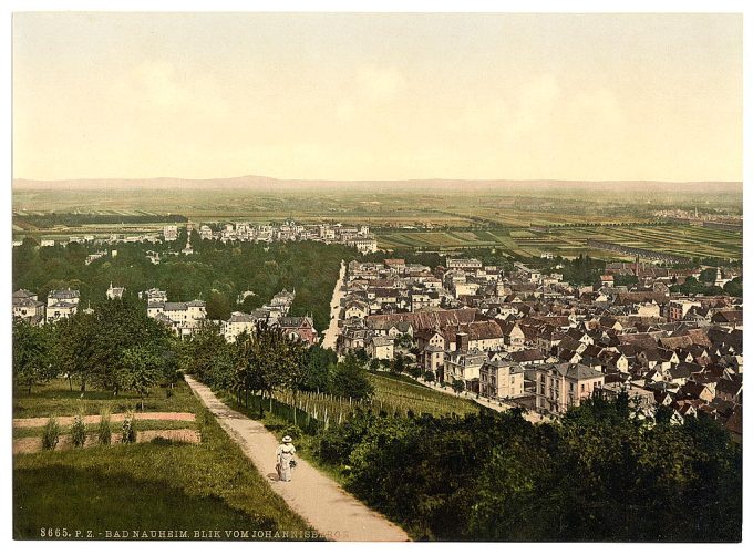 Bad Neuheim (i.e., Bad Nauheim), from Johannisberg, Hesse-Nassau, Germany