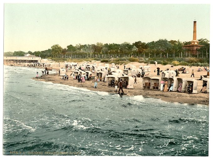 Beach and park, Colberg, Pommeraina, Germany (i.e.,Kolobrzeg, Poland)