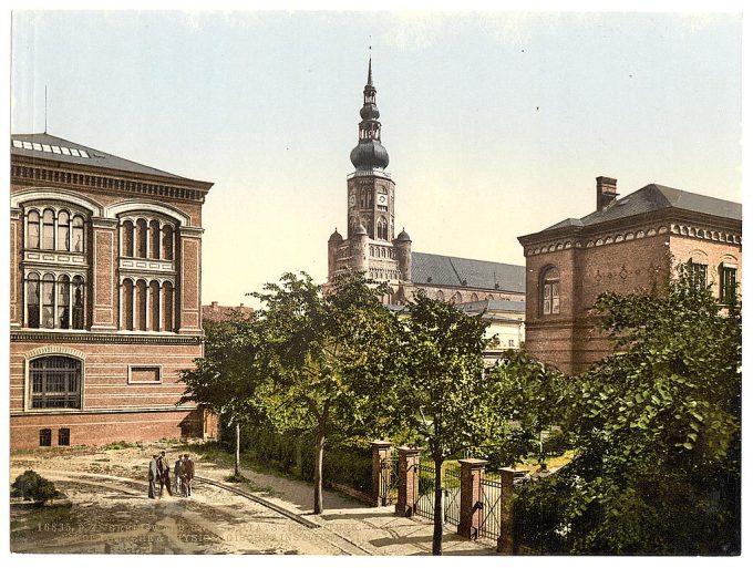 Universtiy Library,Nicholas Church and Physiological Institute, Griefswald (i.e., Greifswald), Pommeraina, Germany