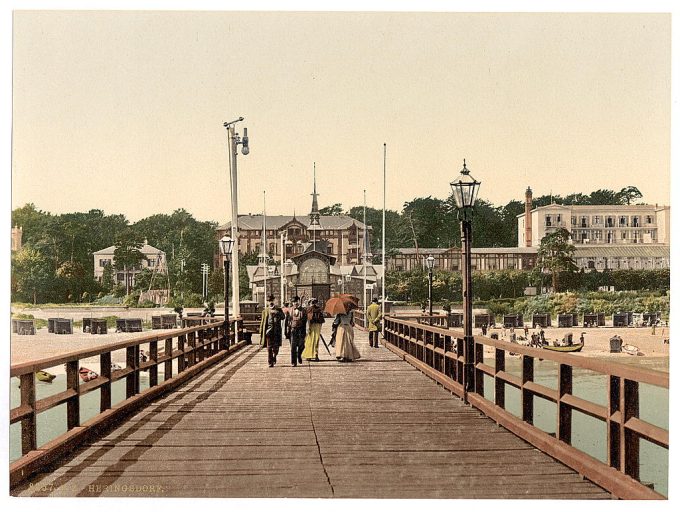 From the bridge, Heringsdorf (i.e., Seebad Heringsdorf), Pommeraina, Germany