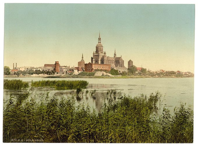 General view, from station, Stralsund, Pommerainasic], Germany