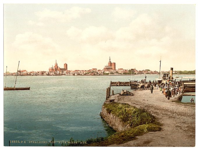 General view, from the "Alte Fahre", Stralsund, Pommerainasic], Germany
