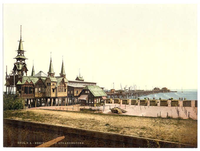 The pier, Strandbucke, Heringsdorf (i.e., Seebad Heringsdorf), Pommeraina, Germany