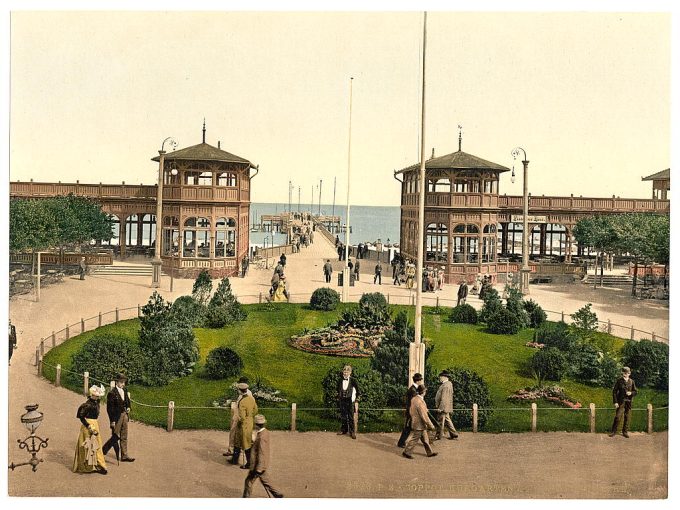 Kurgarten & Landungsbrucke, Zoppot, East Prussia, Germany (i.e., Sopot, Poland)