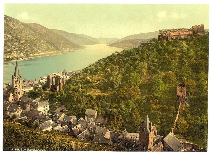 Bacharach and ruins of Stahleck, the Rhine, Germany