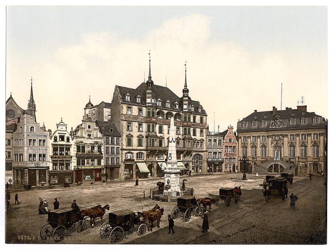 Market place, Bonn, the Rhine, Germany