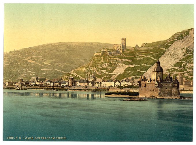 The Pfalz on the Rhine, Coub (i.e., Kaub), the Rhine, Germany