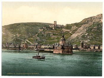 The Pfalz on the Rhine, Coub (i.e., Kaub), the Rhine, Germany