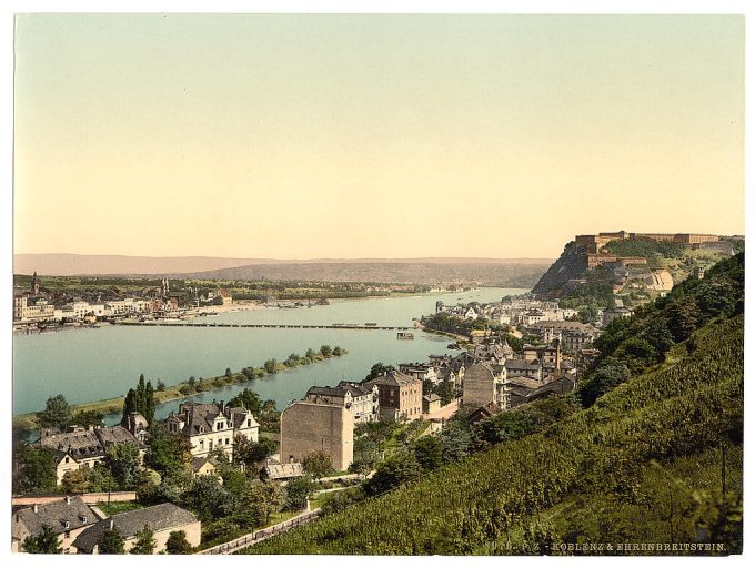 Coblenz and Ehrenbreitstein, the Rhine, Germany