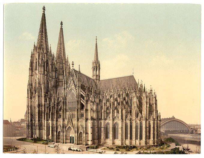 The cathedral, side, Cologne, the Rhine, Germany