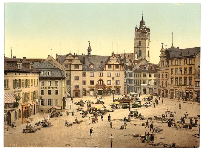 Market place, Darmstadt, the Rhine, Germany