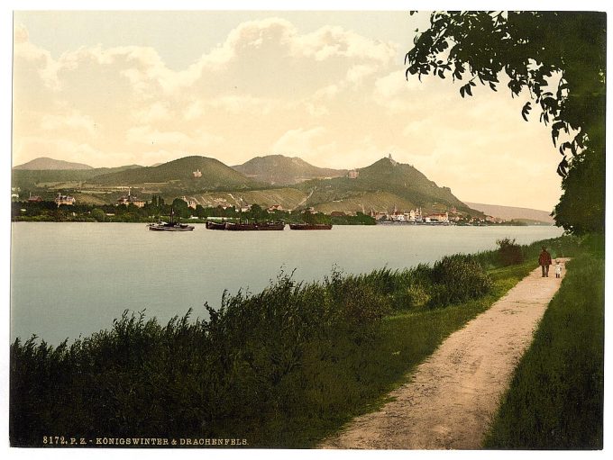 Drachenfels and Konigswinter, the Rhine, Germany