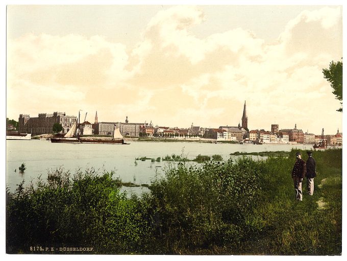 Dusseldorf from the Rhine, the Rhine, Germany