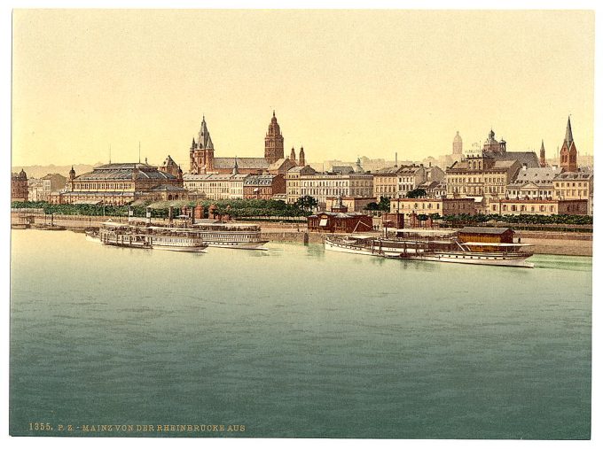 Mainz, from Rhine Bridge, the Rhine, Germany