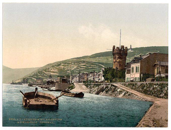 Eagle Tower and Niederwald, Rudesheim, the Rhine, Germany