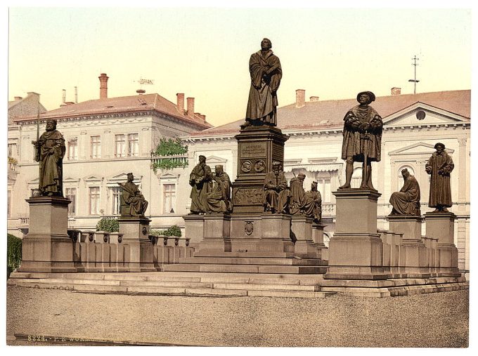 Luther Memorial, Worms, the Rhine, Germany