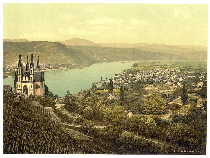 General view, Remagen, the Rhine, Germany