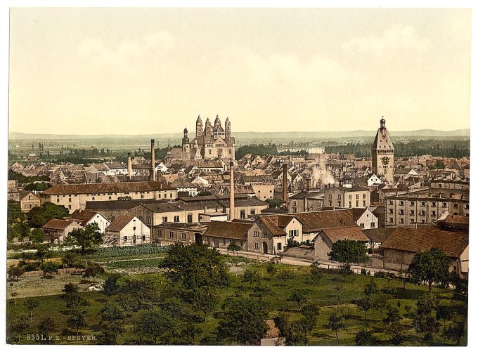 Speyer, general view, the Rhine, Germany