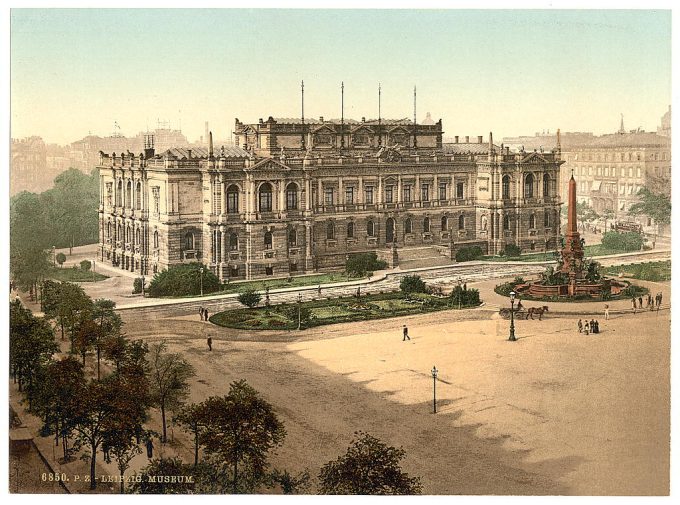 The museum, Augusta Platz, Leipsig (i.e., Leipzig), Saxony, Germany