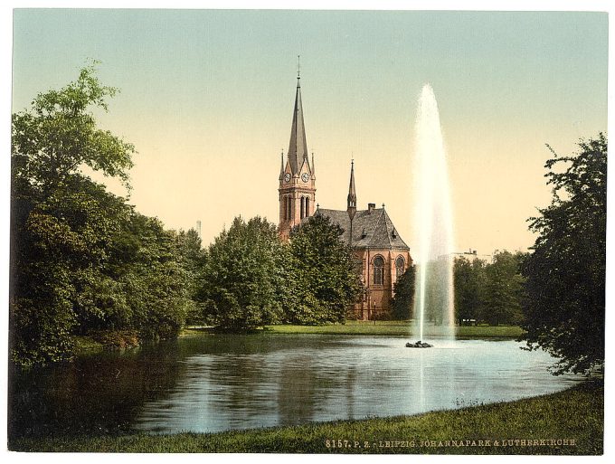 Johanna Park and Lutheran church, Leipsig (i.e., Leipzig), Saxony, Germany