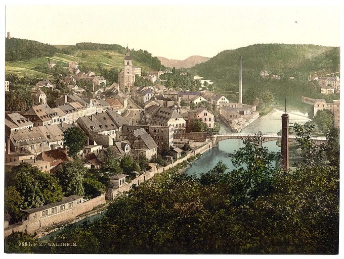 Waldheim from Eichberg, Saxony, Germany