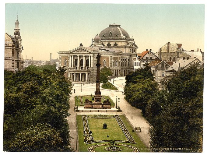 Theatre and Promenade, Halle, German Saxony, Germany