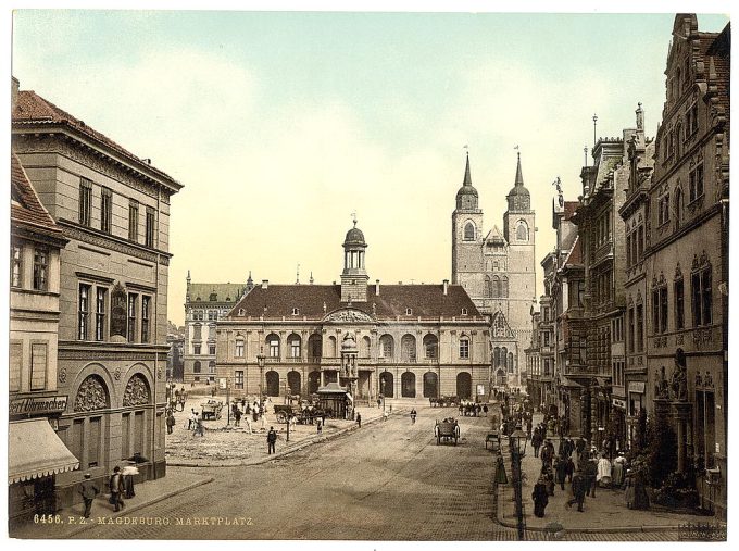 Market place, Madgeburg, German Saxony, Germany