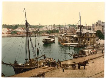 Steamboat pavillion and Jurgensbij, Flensburg, Schleswig-Holstein, Germany