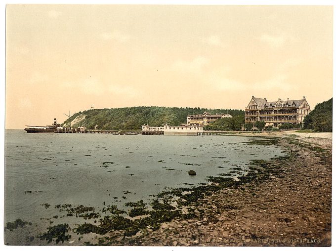 The beach and hotel, Glucksburg, Schleswig-Holstein, Germany