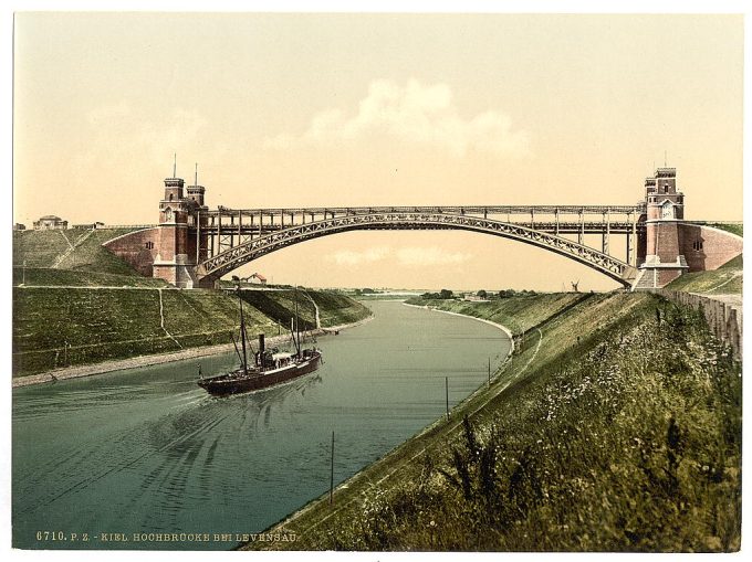 High bridge at Holtenau, Kiel, Schleswig-Holstein, Germany