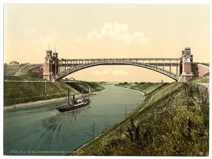 High bridge at Holtenau, Kiel, Schleswig-Holstein, Germany